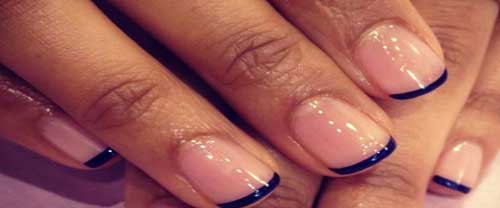 Uñas Bonitas Transparentes Filo Azul