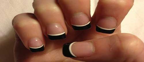 Uñas Bonitas Transparentes Filo Negro